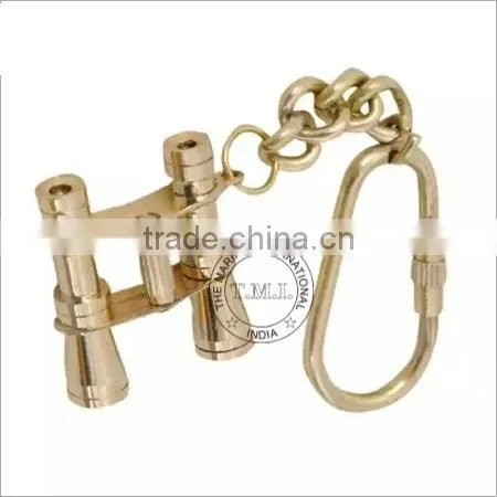 KEY CHAIN BINOCULAR - KEY RING BINOCULAR - BRASS KEYCHAIN BINOCULAR - NAUTICAL BRASS BINOCULAR KEYRING photo-3