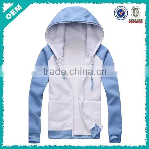 Hot Sale ! Custom Blank Men 100% Cotton Zip Hoodie (lyh-04000137)
