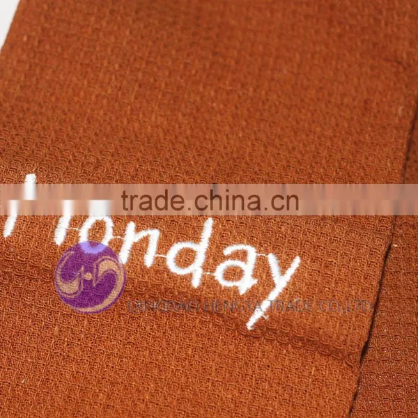 China Wholesale Yarn-dyed Embroidery Design Waffle Weave Cotton Dish Towel Set photo-5