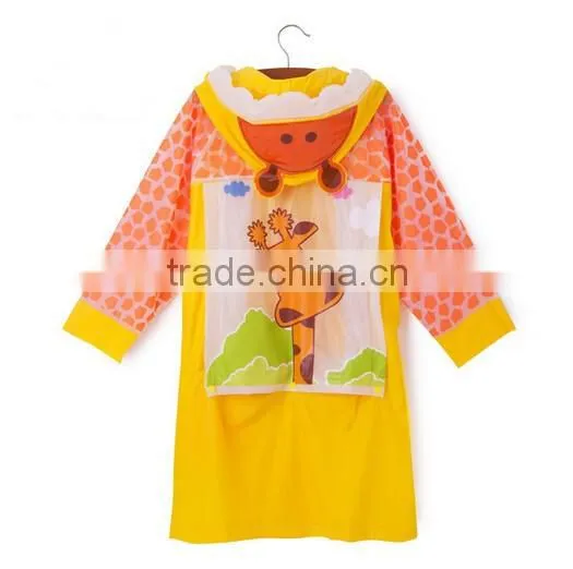Cute Kids Unisex Cartoon Hoodie Inflating Cap Brim Outwear Camping Raincoats photo-5