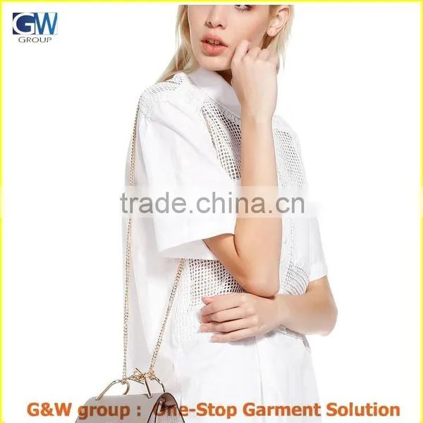 Twin Bag Lapel Dress White Summer Girl's NEW Design Twin Bag Lapel Dress photo-3