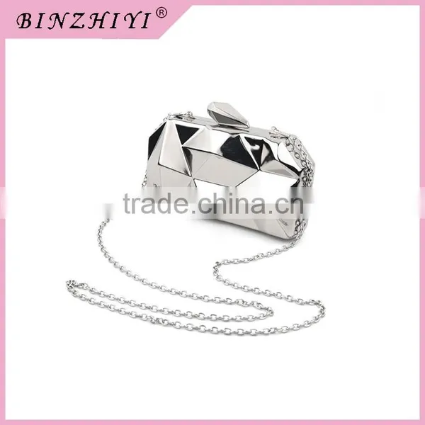 India Clear Lady Acrylic Evening Clutch Bags Metal Frame photo-3