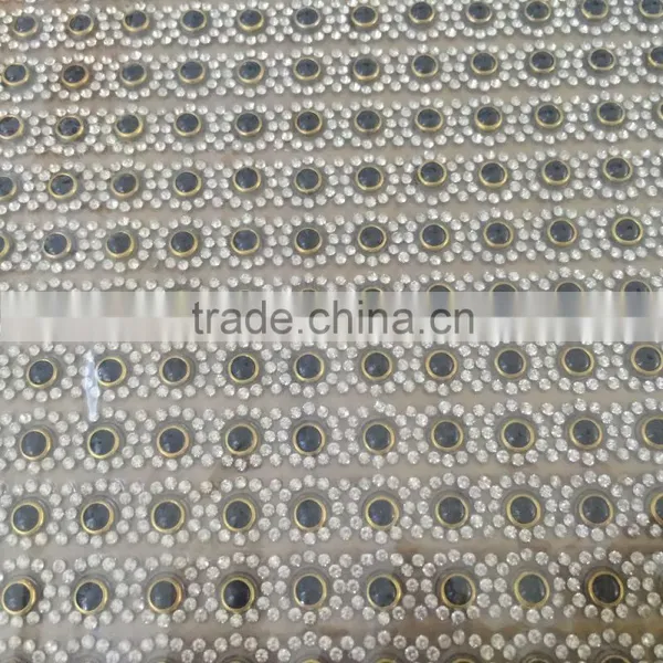 Multi Colors Ceramic Pearl With Rhinestone Decorated Mesh Triming With Glue for Bags photo-5