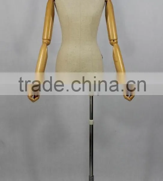 Female Upper Body Dress Forms With Wooden Arms & Different Base photo-2