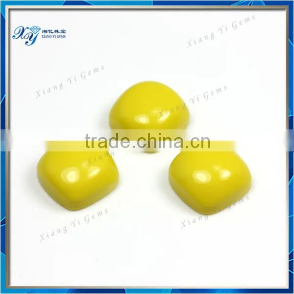 Exquisite Turquoise Rough 10x10mm Yellow Synthetic Turquoise Square Shaped Kawaii Cabochons Wholesale