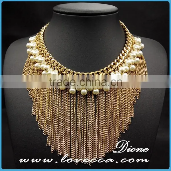 Italy Designs Wholesale Women Exaggerate Rose Gold Necklaces Collar Chain photo-2