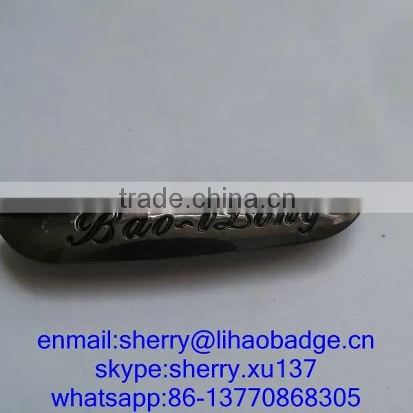 Metal Car Chair Logo , Gun Black Plating Zinc Alloy Metal Tag for Car Chairs,metal Chair Nameplate photo-3