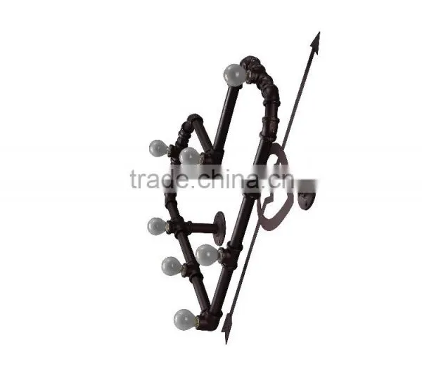 Manufacturer's Premium Industrial Vintage Wall Lamp Novelty Heart Wall Lamp Loft Water Pipe Wall Sconce photo-3