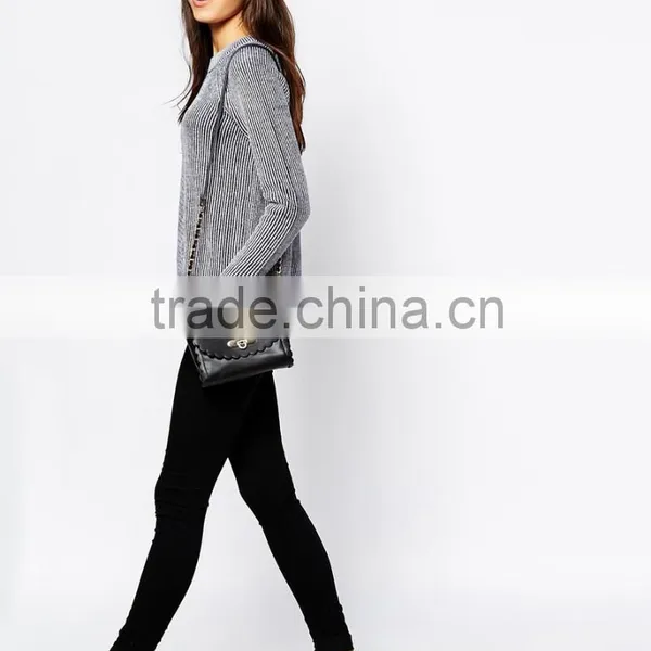 High Fashion Design Wool Ribbed Pullover Cashmere Sweater Pullover photo-4