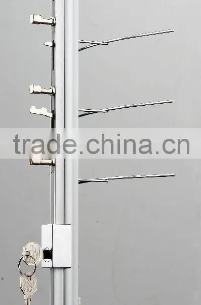 Wall Mounted Sunglasses Display Rods;locking Eyeglasses Display Bars;eyewear Display Poles