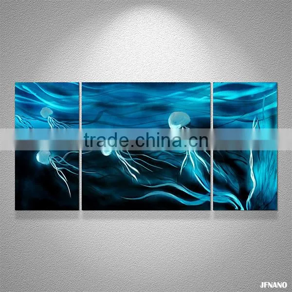 2016 Jellyfish Metal Painting Modern Art Wall Decor Oil Painting Modern, Aluminium Print Painting photo-2