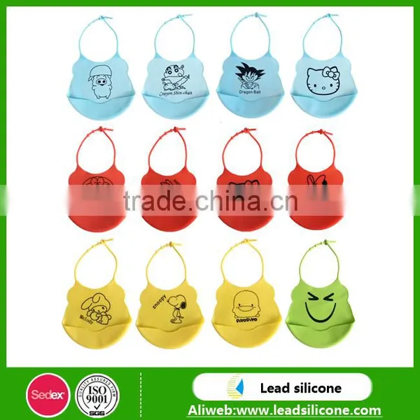 FDA Colorful Cartoon Washable Waterproof Baby Bibs Feeding Kids Bibs photo-5