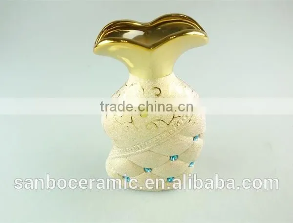 Wholesale Ceramic Vases, 2015 Latese Fashion Electroplated Gold Ceramic Vase photo-5