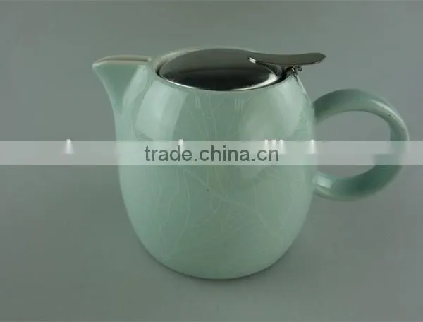 Stock Ceramic Round Water Bottle,glazed Stainless Steel Lid Water Pot,teapot photo-6