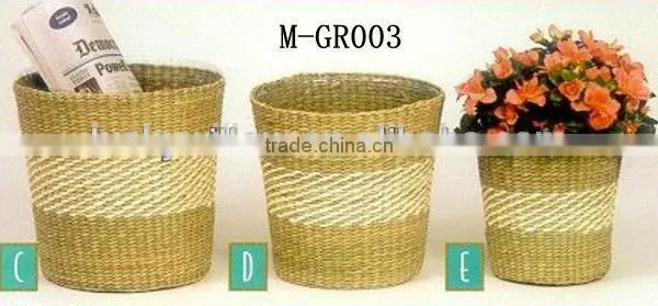Decorative Hand Weave Seagrass Basket Set photo-3