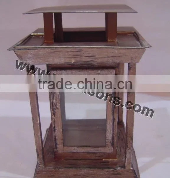 Wedding Antioue Candle Holder Gold Metal Lantern photo-2