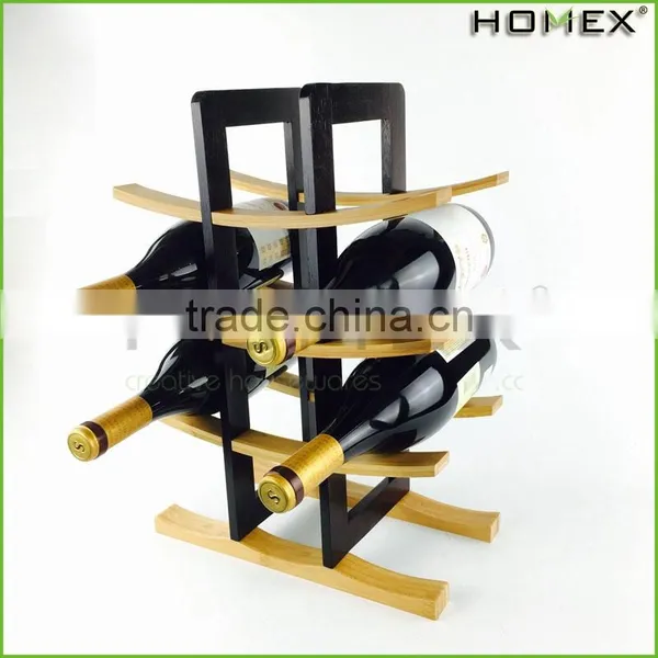 Curved Bamboo Designed Wine Stand Wine Rack Homex BSCI/Factory photo-2