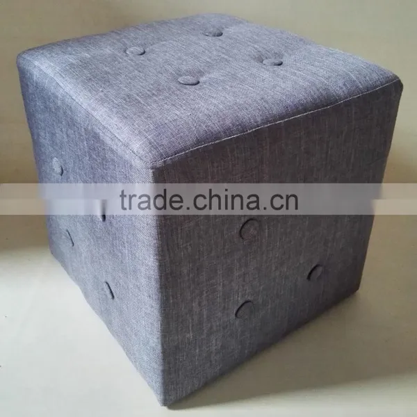 Living Room Furniture Ottoman Fabric Square Footstool photo-5