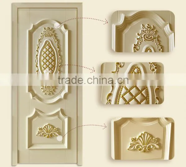 High End European Imperial Style Rome Framed Decorative Solid Wood Carving Double Door Painted in White and Gold BF12-05234c photo-3