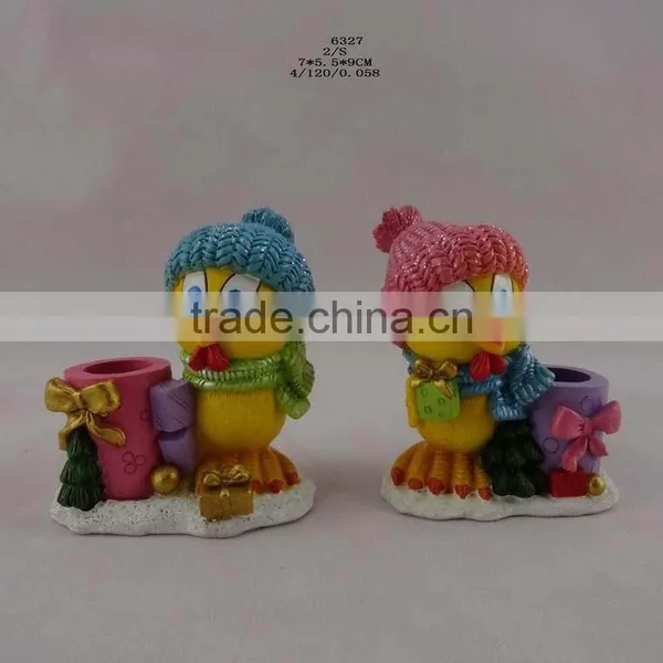 Resin Chick Figurine Pen Container for New Year Symbol Decor photo-6