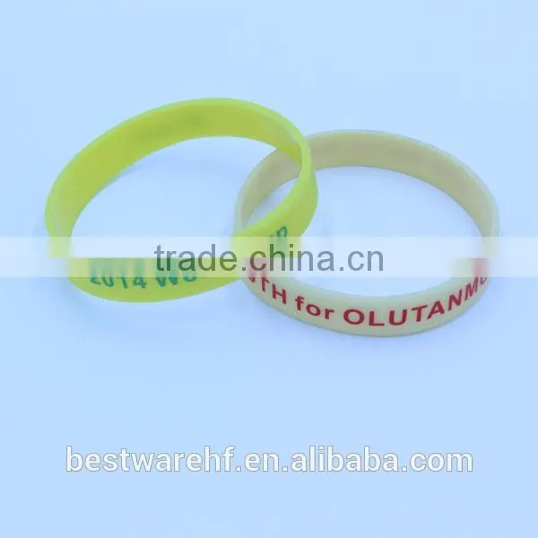 Silk Printed Cancer Awareness 3/4 Inch Silicone Bracelet photo-5