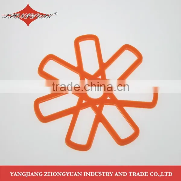 Flower Shape Orange Custom Cup Silicone Coaster photo-2