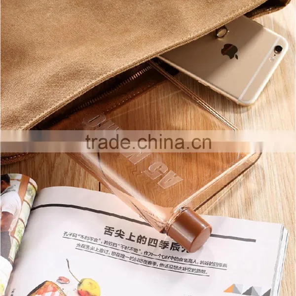 420ml Water Transfer A5 MEMO Notebook Square Bottle Sport Hiking Tour Clear Plastic Water Bottle Drinkware photo-2