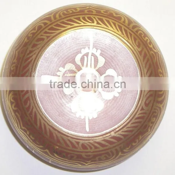 High Quality Colored Handmade in Nepal Tibetan Meditation Singing Bowl photo-4