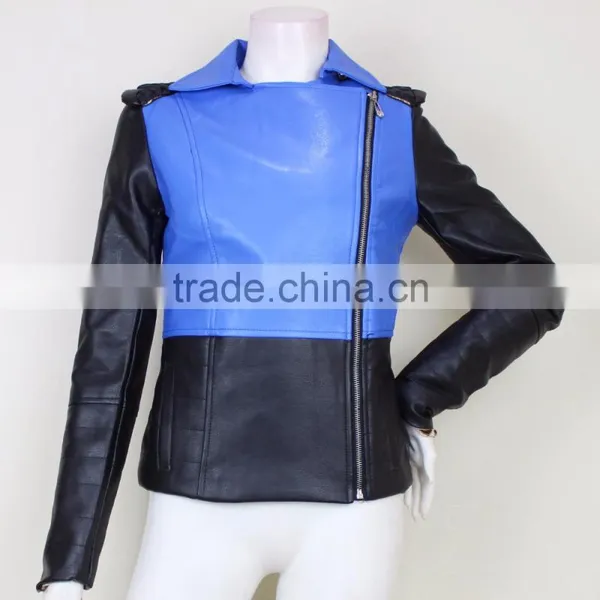 2016 New Designs for Women Fashionable Morden Style Leather Jacket photo-2
