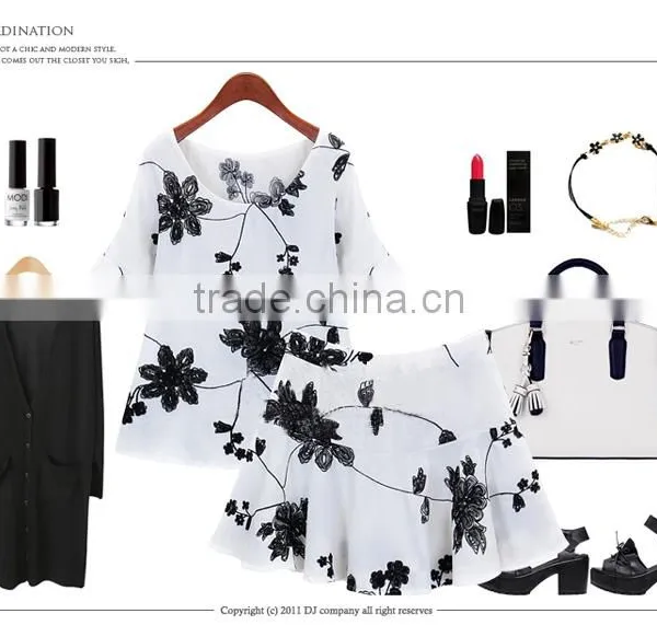 Korean Style Extra Large Plus Size Lady Two-piece Set XL-XXXXL Size photo-3
