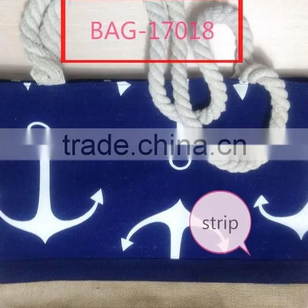 2017 2018 YIwu Hot Wholesale Fashion High Quality Classic Cavas Tote Beach Bags photo-3
