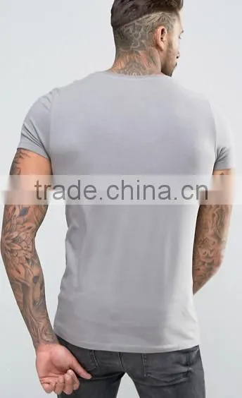 2017 Mens High Quality T Shirt Muscle Fit Scoop Neck Machine Wash OEM Service Wholesale Bulk Clothing photo-2