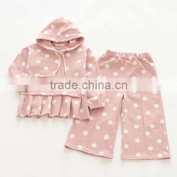 New Style Polka Dots Cotton Wholesale Girls Clothing Sets photo-5