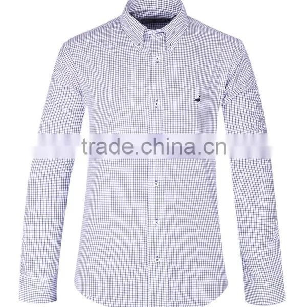 2017 Men's Long Sleeve Checked Casual Shirt Wholesale photo-2