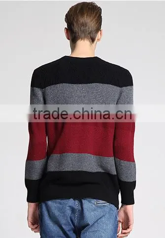 Men Fashioned Jacquard Strip Knitted Pullover Sweaters With Wholesale Price photo-4