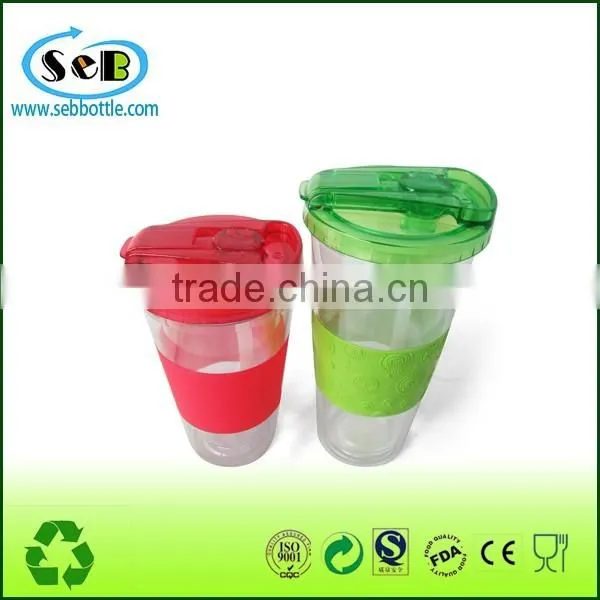 Double Wall Insulated Plastic Mason Jar Tumbler Mug With Striped Straws photo-3