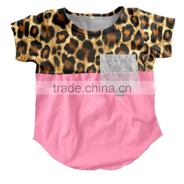 2017 Yiwu Boya Wholesale Baby Clothes Latest Pink Leopard Pattern T-shirt for Little Baby Girls
