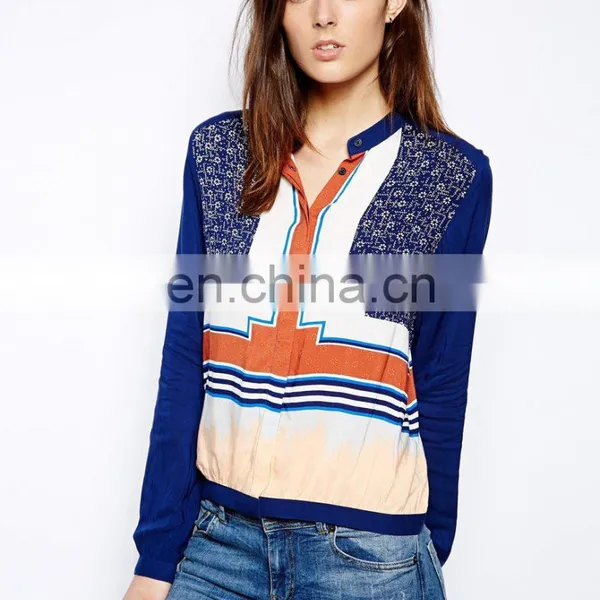 Digital Printed Chiffon Fabric Blouses for Ladies Dress 100% Polyester