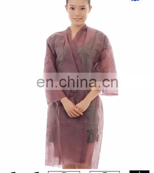 Nonwoven Disposable Bath Robe Kimono Robe for Spa photo-3