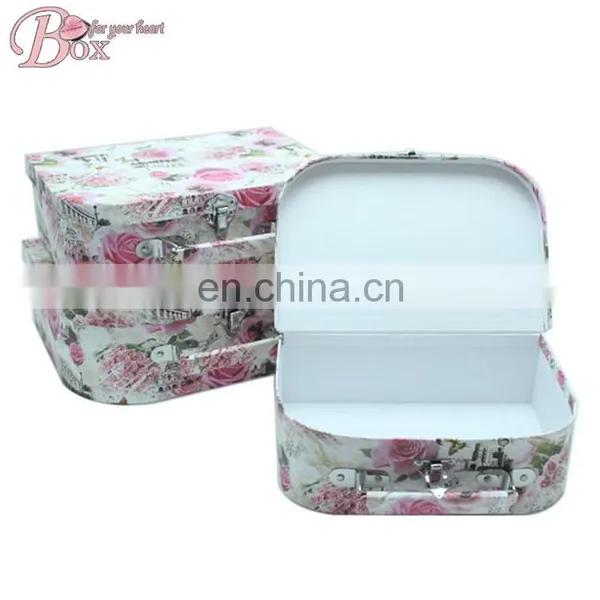 Medium-sized Personality Paperboard Customize Design Cute Suitcase Whole Printing Gift Boxes With Handle photo-6