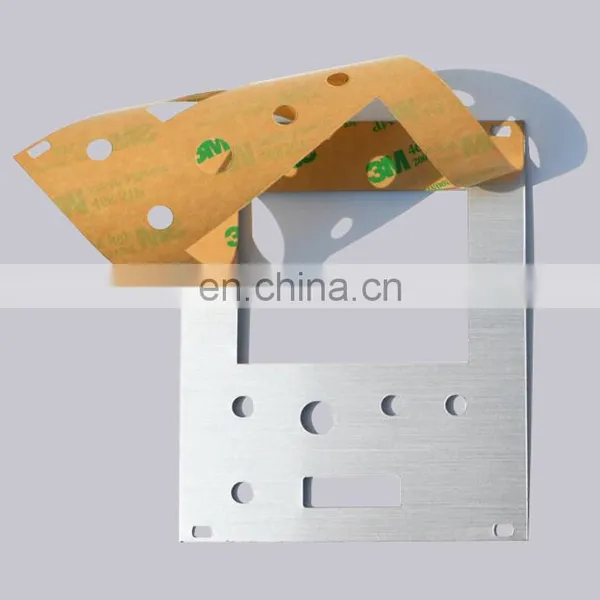 Professional OEM Label Factory Cheap Button Decorative Brushed Aluminum Equipment Nameplate With Self Adhesive photo-3