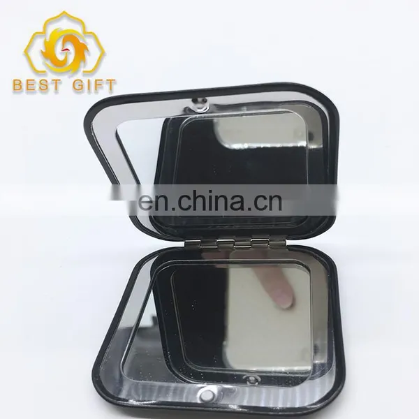 Small Mini Square Ladies Compact Aluminum Metal Mirror photo-4