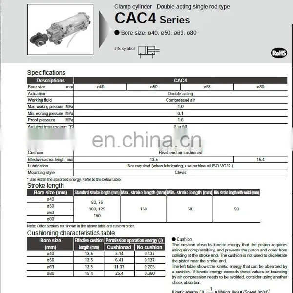 CKD Clamp Cylinder CAC4-B-50B-100N-T0H-D-Y photo-4