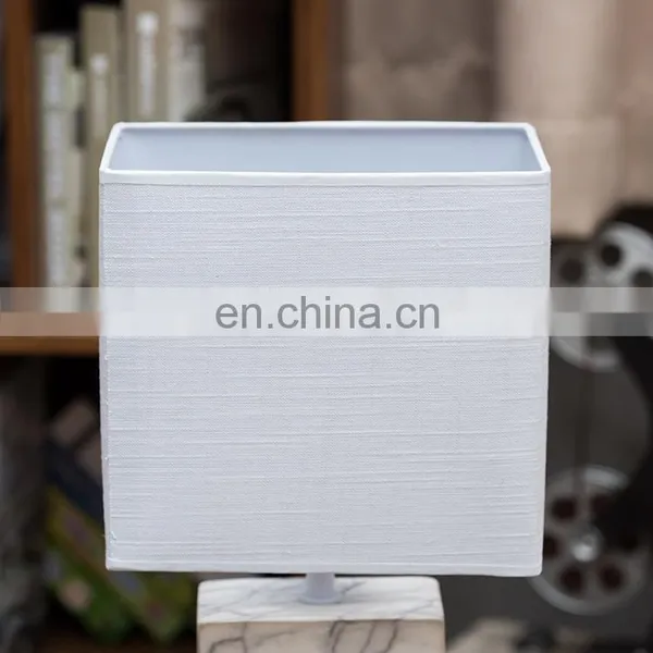Popular Custom Logo Cheap Cuboid Pillar Custom Vintage Relief White Marble Table Lamp Porcelain for Home Decor photo-2