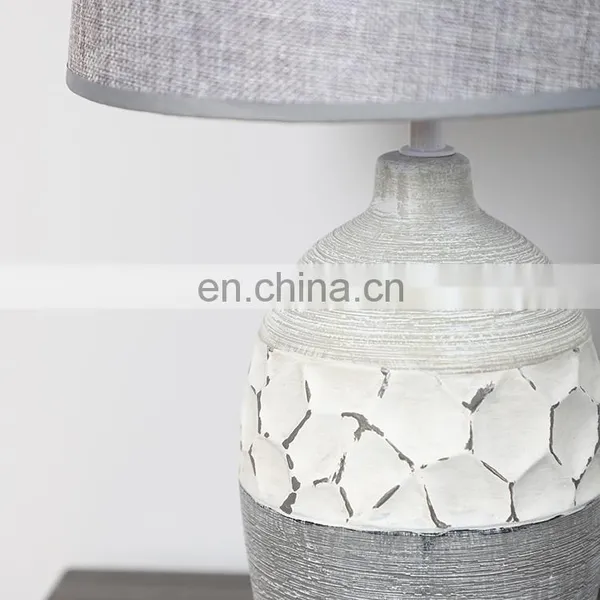 European Modern Design Vintage Ceramic Reading Lamp Grey Porcelain Table Lamp for Home Decor photo-5