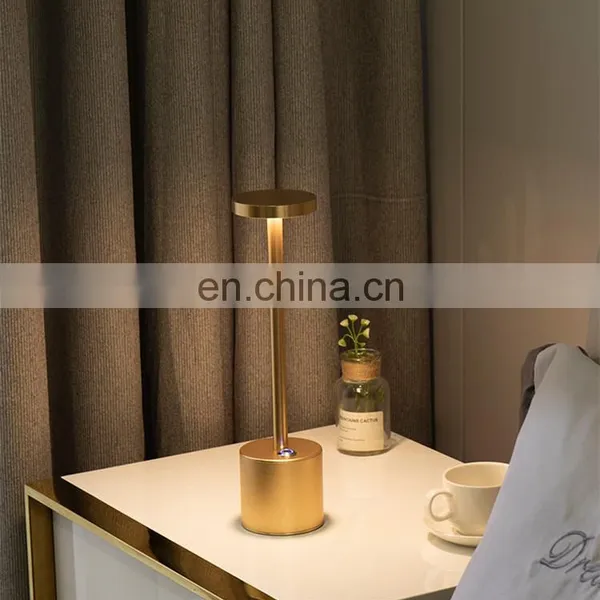 Amazon Modern Luxury Indoor Led Hotel Club Dimmer Touch Usb Rechargeable Table Lamp for Restaurant photo-4