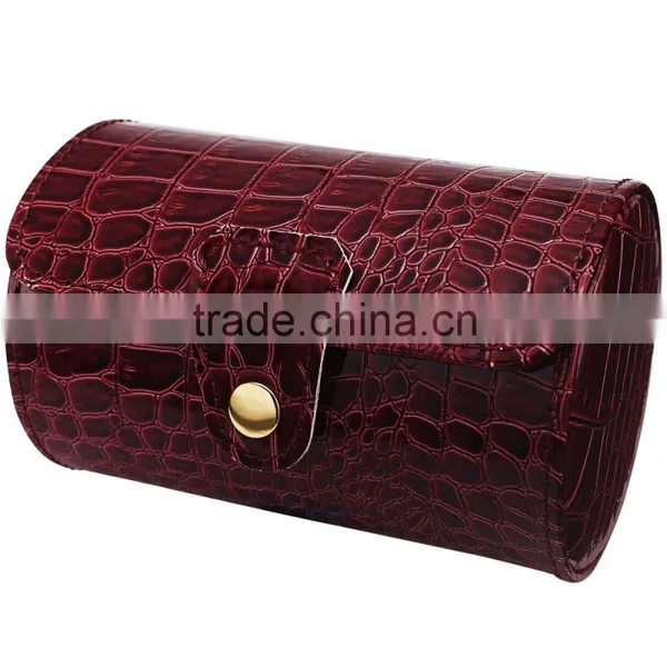 Crocodile Pattern and Saffiano Leather Wrist Watch Storage Roll Box Watch Case photo-2