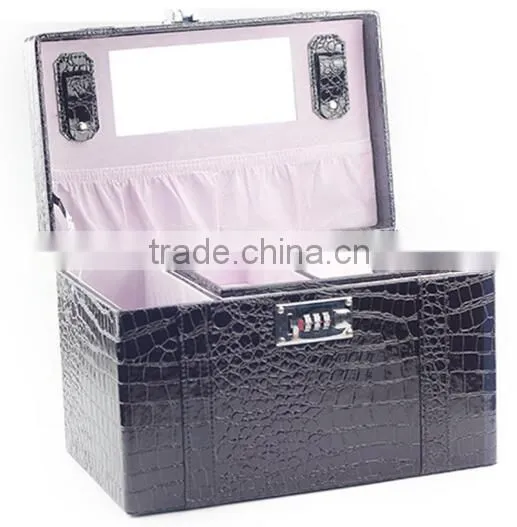 OEM Black Leather Tabletop Jewelry Display Case,leather Travel Jewelry Display Case photo-3