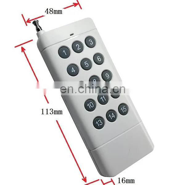 Remote Control Toys White Shell Learning Code/Fixed Code 15 Buttons 433 92MHZ DC12V Wireless RF Remote Control photo-4