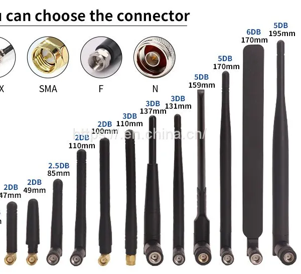 433mhz Wifi 2.4g 5.8g Gsm 3g 4g Lte Antenna 5dbi 8dbi 10dbi Rubber Antenna Duck Glue Stick With Sma Connector